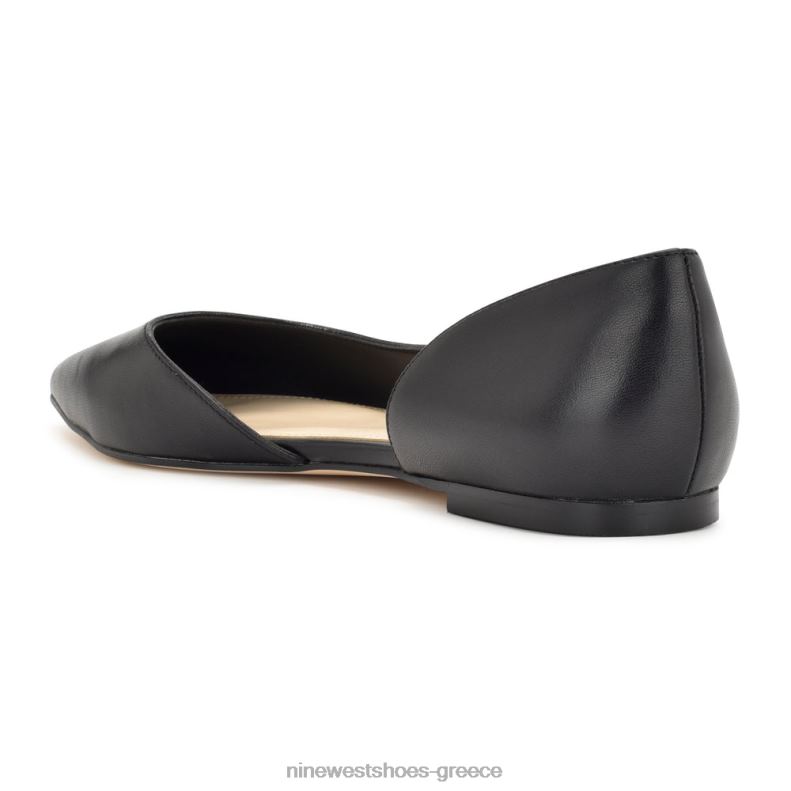 Nine West blaha d'orsay διαμερίσματα 2JJ4N2267 μαύρο δέρμα