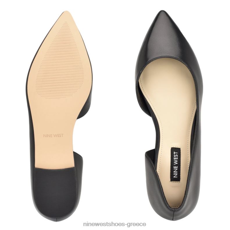 Nine West blaha d'orsay διαμερίσματα 2JJ4N2267 μαύρο δέρμα