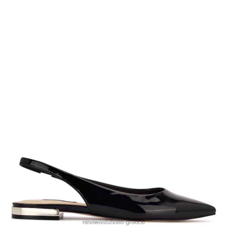 Nine West Μυτερά ίσια δάχτυλα με slingback lucee 2JJ4N1112 μαύρη πατέντα - Κάντε κλικ στην εικόνα για κλείσιμο