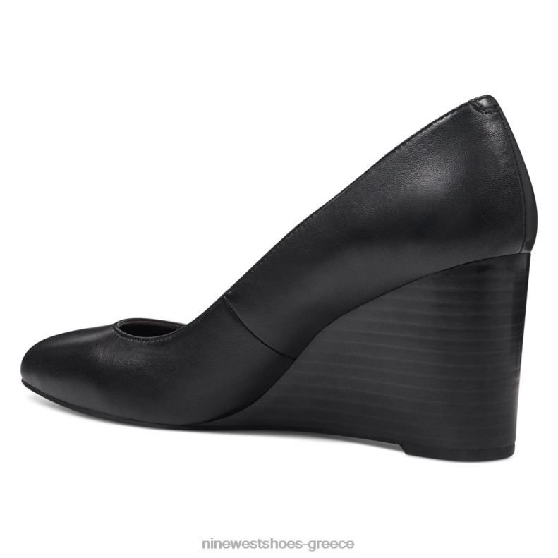 Nine West τζαζιν αμύγδαλο δάχτυλα σφήνες 2JJ4N2368 μαύρο δέρμα