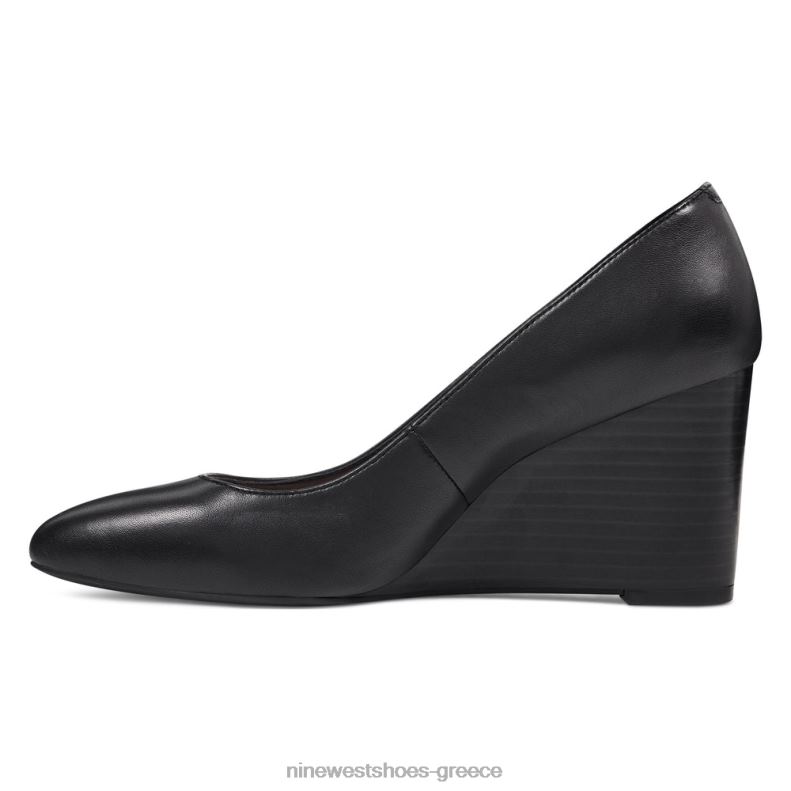 Nine West τζαζιν αμύγδαλο δάχτυλα σφήνες 2JJ4N2368 μαύρο δέρμα