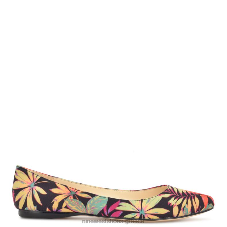 Nine West Speckup αμυγδαλωτά δάχτυλα 2JJ4N2096 μαύρο multi tropical floral