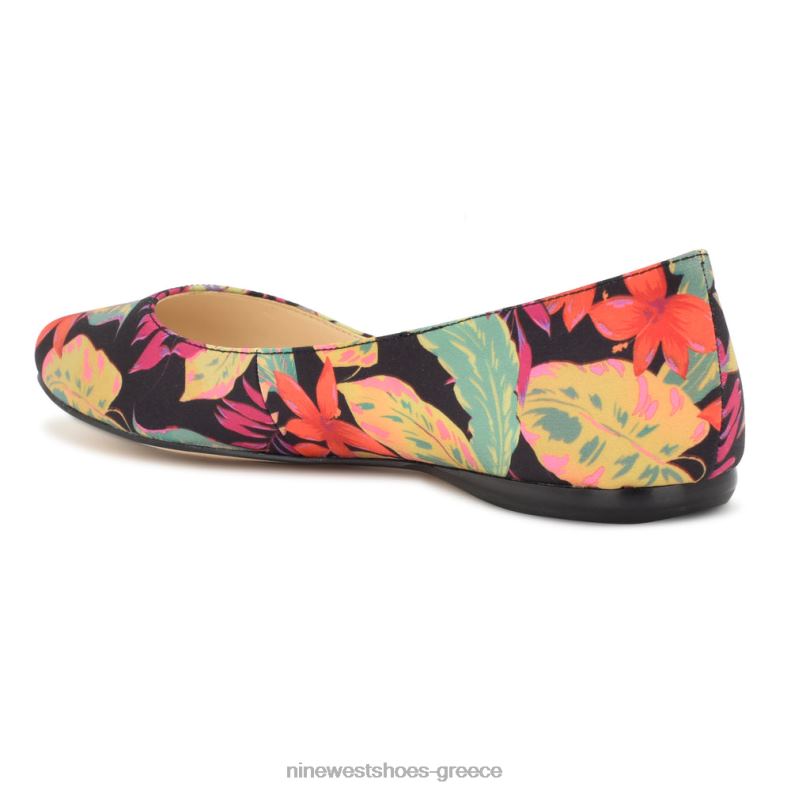 Nine West Speckup αμυγδαλωτά δάχτυλα 2JJ4N2096 μαύρο multi tropical floral