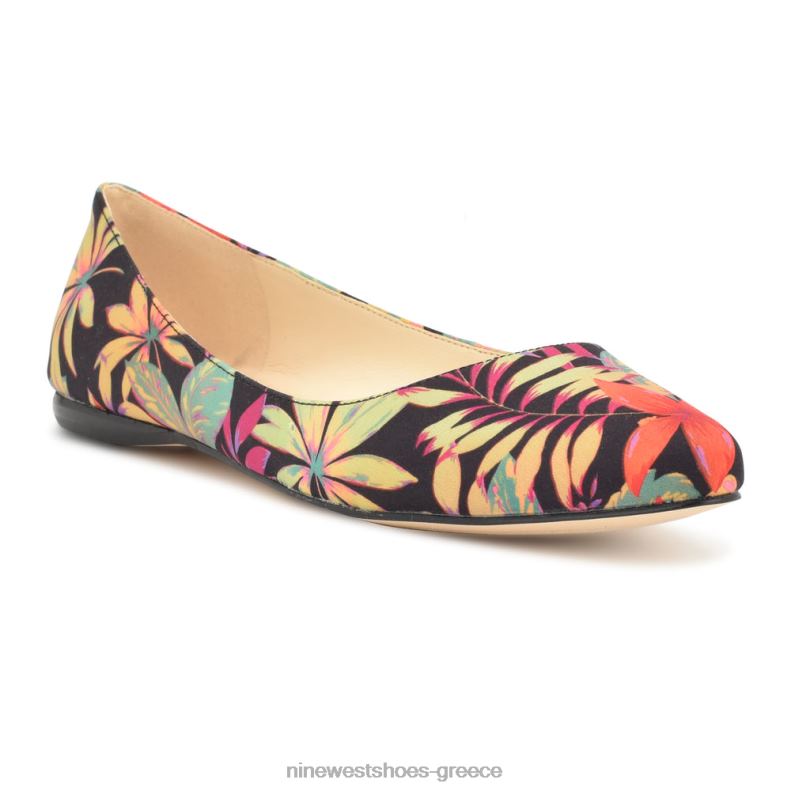 Nine West Speckup αμυγδαλωτά δάχτυλα 2JJ4N2277 μαύρο multi tropical floral