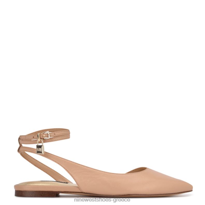 Nine West baria pointy flat toe 2JJ4N2211 ζεστό ρουζ δέρμα