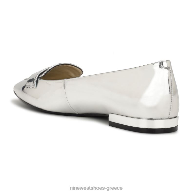 Nine West loafers με μυτερά μύτη λαλίν 2JJ4N2099 ασημί καθρέφτης μεταλλικός