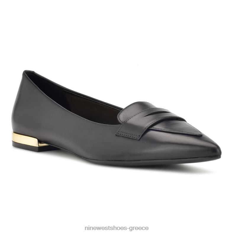 Nine West loafers με μυτερά μύτη λαλίν 2JJ4N2101 μαύρο δέρμα