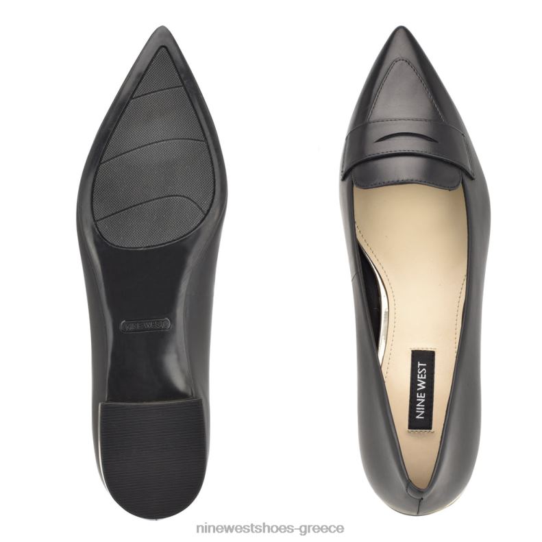 Nine West loafers με μυτερά μύτη λαλίν 2JJ4N2101 μαύρο δέρμα