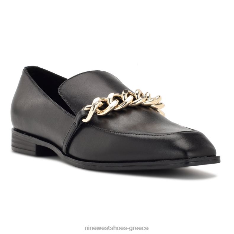 Nine West onxe slip-on loafers 2JJ4N2158 μαύρο δέρμα