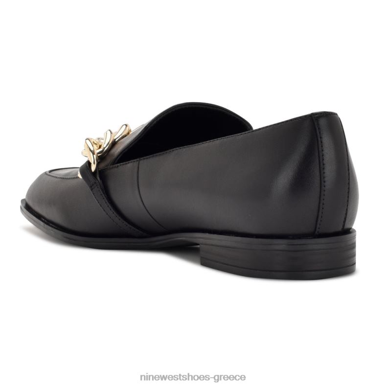 Nine West onxe slip-on loafers 2JJ4N2158 μαύρο δέρμα