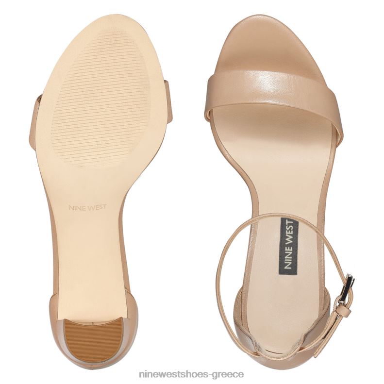 Nine West πέδιλα φτέρνας με λουράκι αστραγάλου 2JJ4N2366 μόλις γυμνό δέρμα