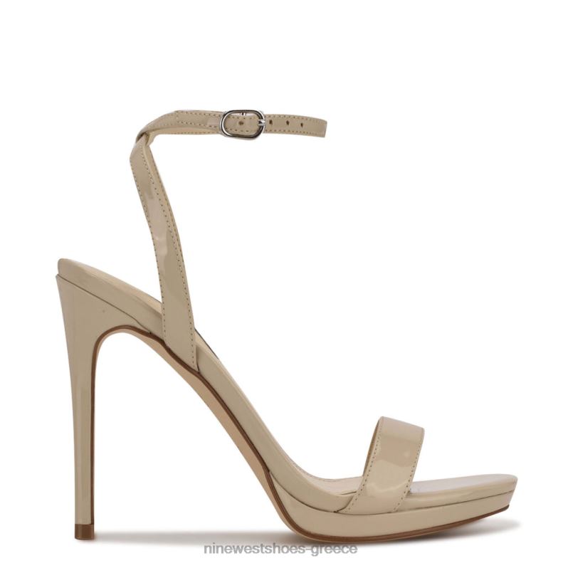 Nine West σανδάλια με λουράκι στον αστράγαλο 2JJ4N2390 ελαφρύ φυσικό