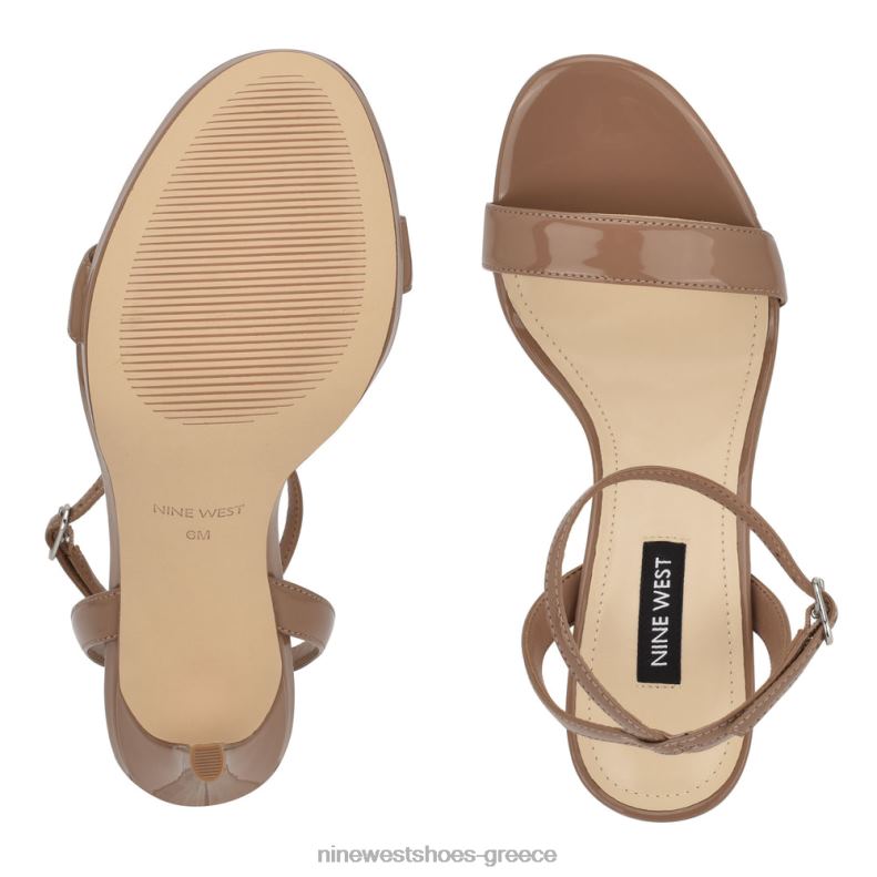 Nine West σανδάλια με λουράκι στον αστράγαλο 2JJ4N2391 πηλός