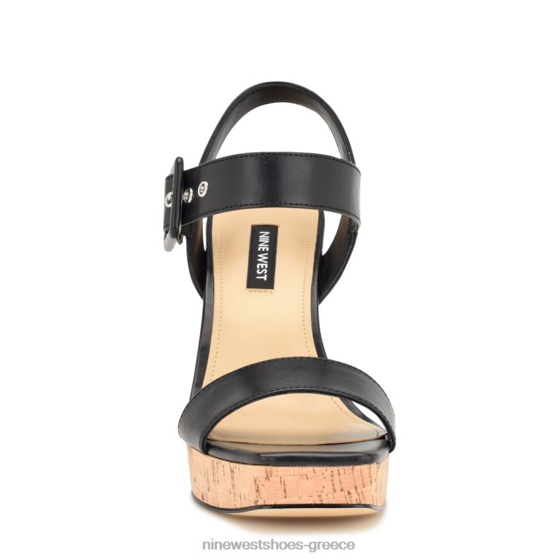 Nine West γήπεδα σφήνα σανδάλια 2JJ4N766 μαύρος