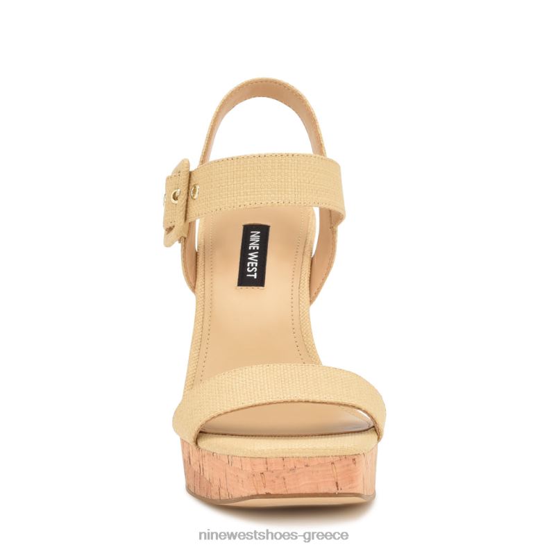 Nine West γήπεδα σφήνα σανδάλια 2JJ4N768 φυσική ράφια