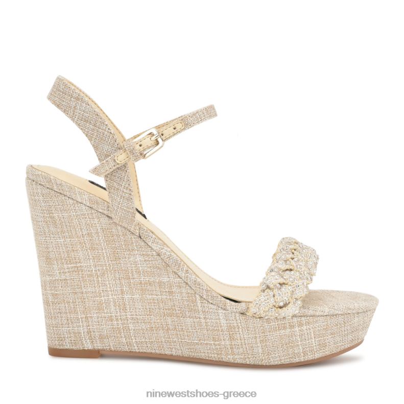 Nine West σανδάλια halora wedge 2JJ4N759 ελαφρύ φυσικό