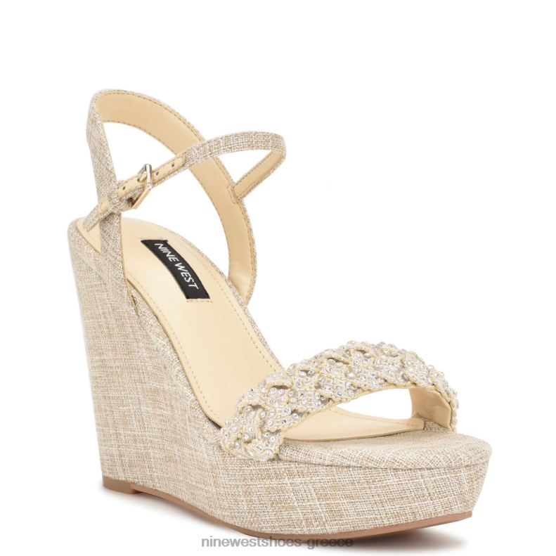 Nine West σανδάλια halora wedge 2JJ4N759 ελαφρύ φυσικό