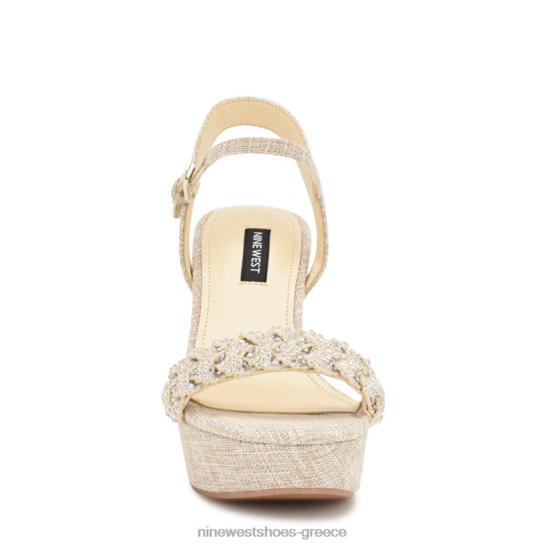 Nine West σανδάλια halora wedge 2JJ4N759 ελαφρύ φυσικό