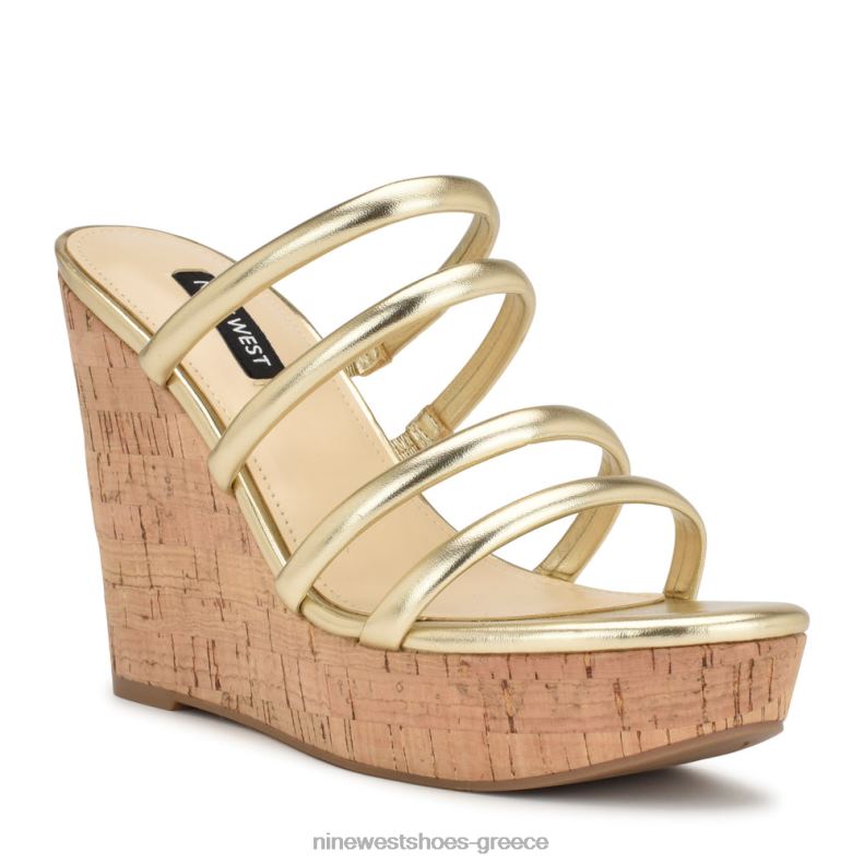 Nine West σφηνά σανδάλια εσπαντρίγιας haloway 2JJ4N665 πλατίνο