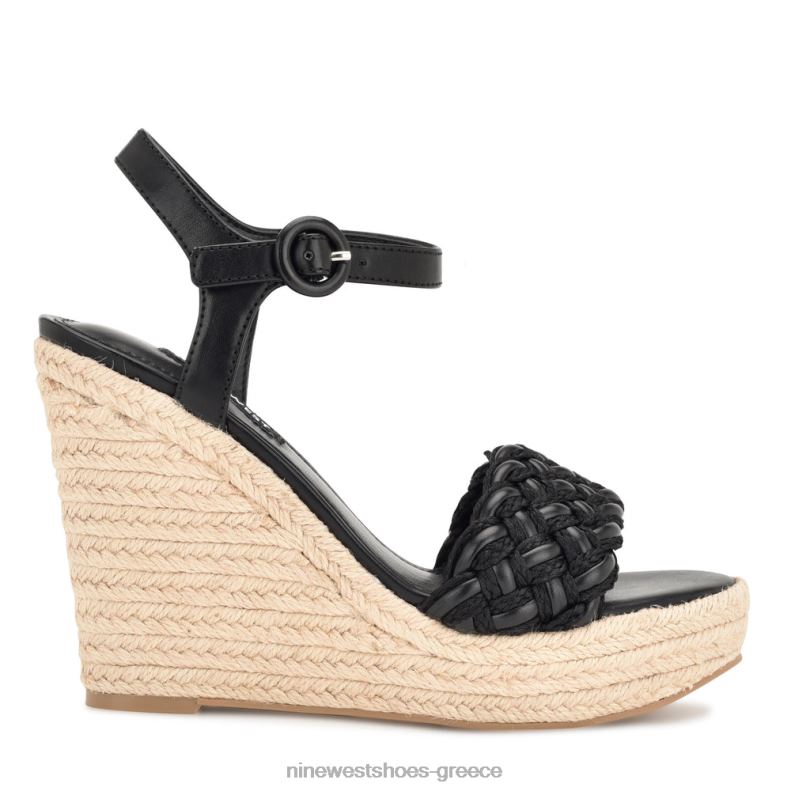 Nine West σανδάλια hosana espadrille wedge 2JJ4N746 μαύρος