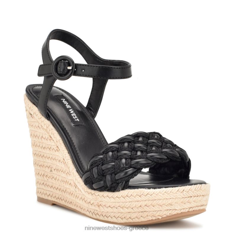 Nine West σανδάλια hosana espadrille wedge 2JJ4N746 μαύρος