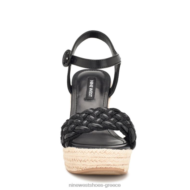 Nine West σανδάλια hosana espadrille wedge 2JJ4N746 μαύρος