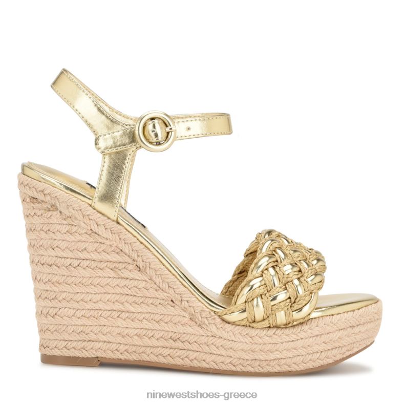 Nine West σανδάλια hosana espadrille wedge 2JJ4N748 πλατίνο