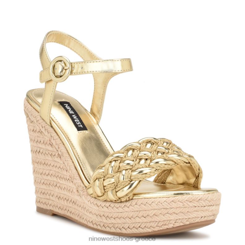 Nine West σανδάλια hosana espadrille wedge 2JJ4N748 πλατίνο