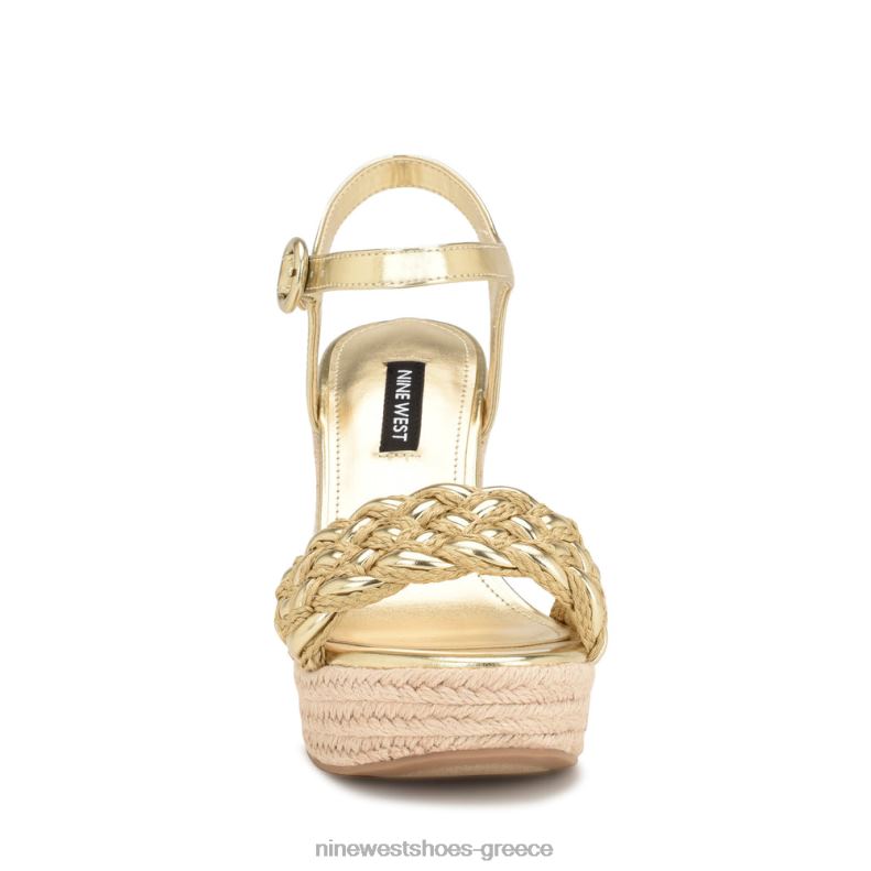 Nine West σανδάλια hosana espadrille wedge 2JJ4N748 πλατίνο