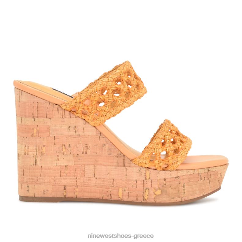 Nine West πέδιλα kalani wedge 2JJ4N740 κίτρινος