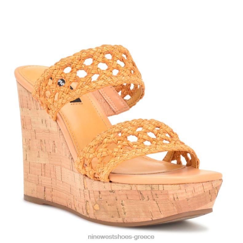 Nine West πέδιλα kalani wedge 2JJ4N740 κίτρινος