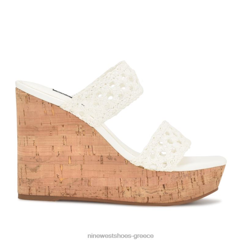 Nine West πέδιλα kalani wedge 2JJ4N741 άσπρο