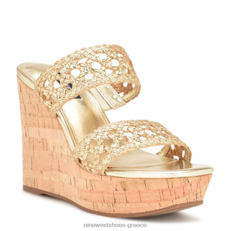 Nine West πέδιλα kalani wedge 2JJ4N742 πλατίνο