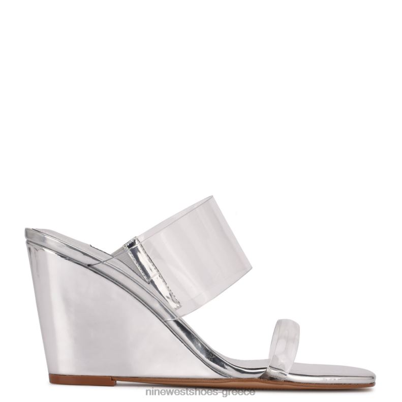 Nine West σανδάλια nats wedge 2JJ4N1912 διαυγές/ασημί