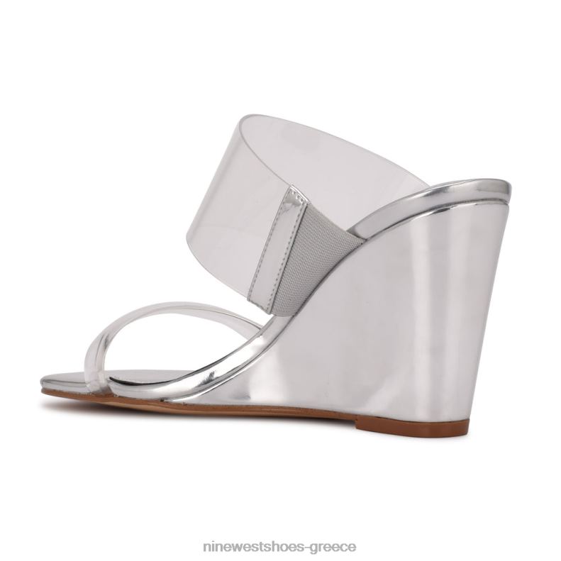 Nine West σανδάλια nats wedge 2JJ4N1912 διαυγές/ασημί