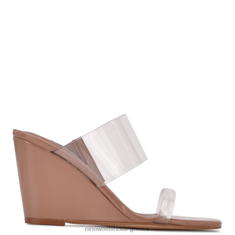 Nine West σανδάλια nats wedge 2JJ4N1913 διαυγής/πηλός