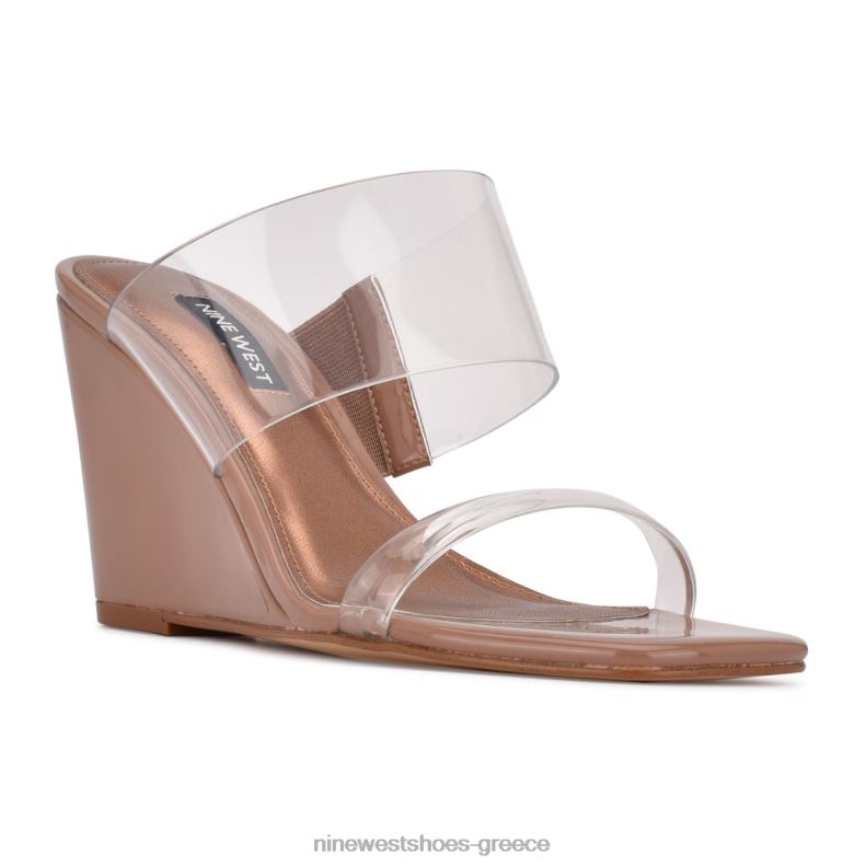 Nine West σανδάλια nats wedge 2JJ4N1913 διαυγής/πηλός