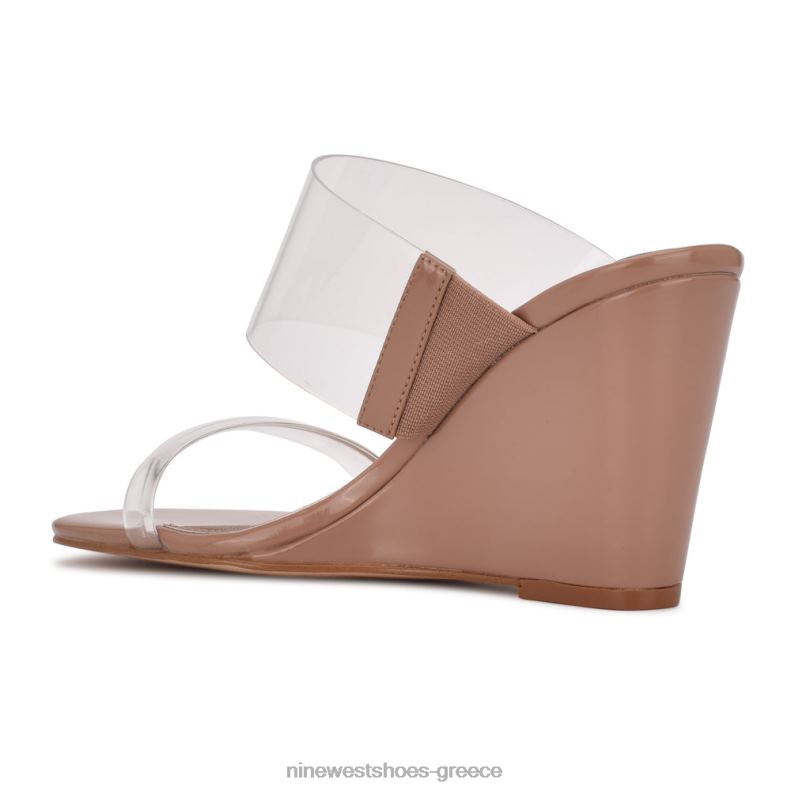 Nine West σανδάλια nats wedge 2JJ4N1913 διαυγής/πηλός