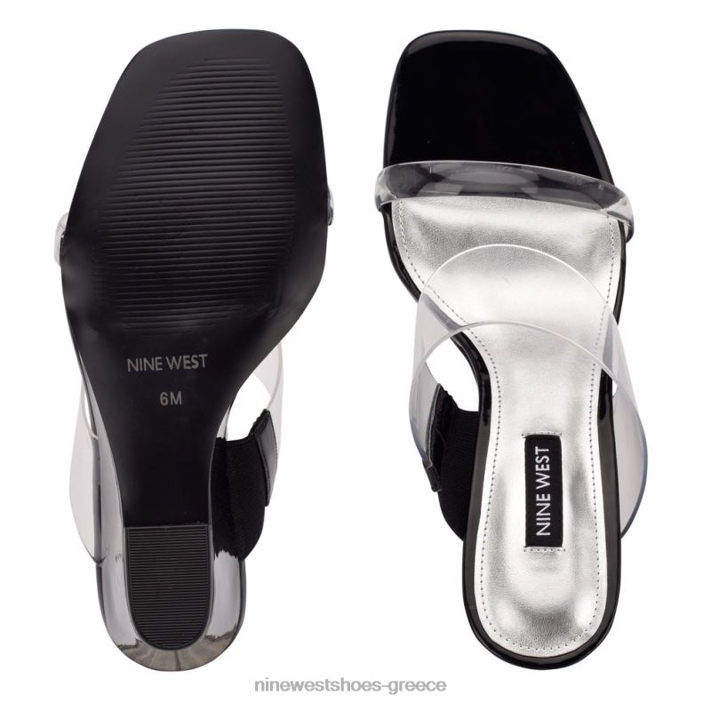 Nine West σανδάλια nats wedge 2JJ4N1914 καθαρό/μαύρο