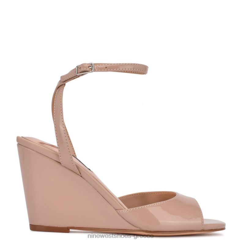 Nine West nevr λουράκι στον αστράγαλο wedge σανδάλια 2JJ4N790 μετά βίας γυμνό