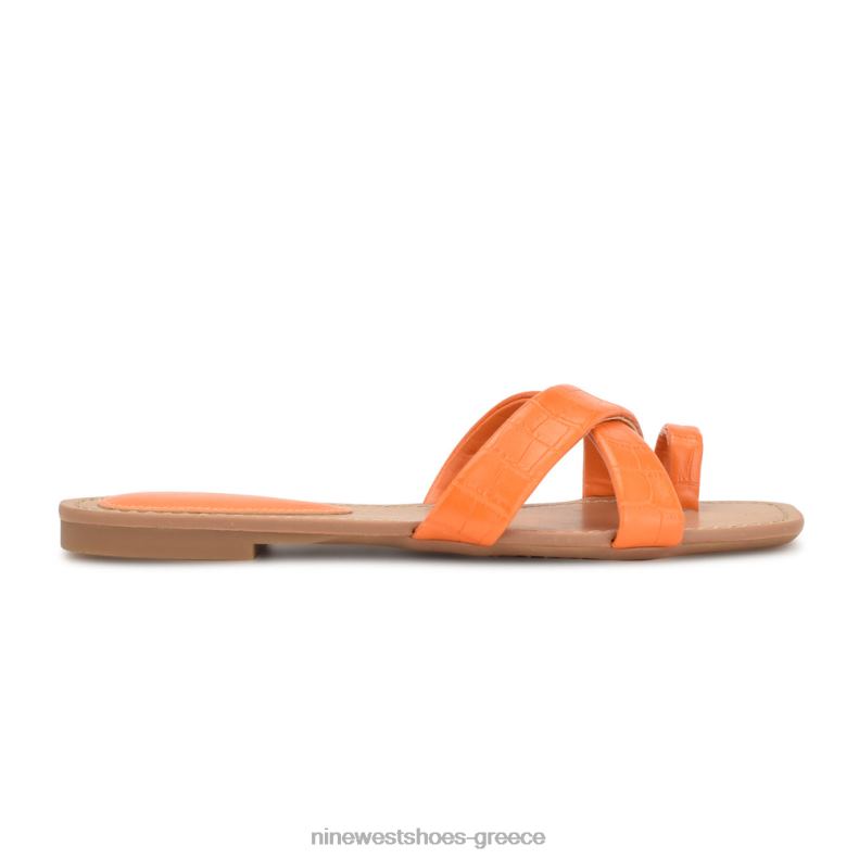 Nine West dotty flat slide σανδάλια 2JJ4N1074 πορτοκαλί ανάγλυφο κρόκο - Κάντε κλικ στην εικόνα για κλείσιμο