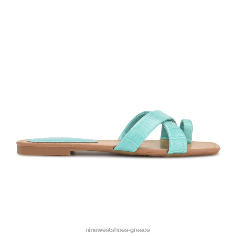 Nine West dotty flat slide σανδάλια 2JJ4N1076 ακουα μπλε ανάγλυφο κροκό - Κάντε κλικ στην εικόνα για κλείσιμο