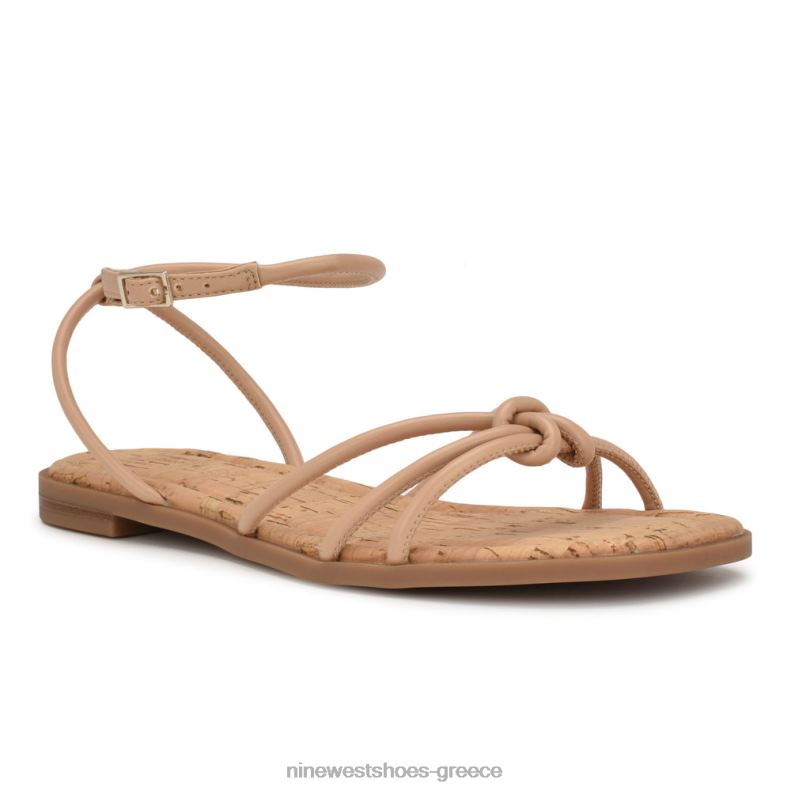 Nine West flat σανδάλια με λουράκι αστραγάλου 2JJ4N1069 ζεστό ρουζ