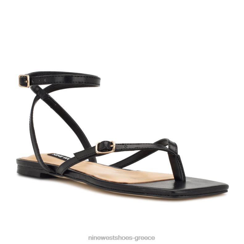 Nine West flat σανδάλια nelson ankle wrap 2JJ4N37 μαύρος