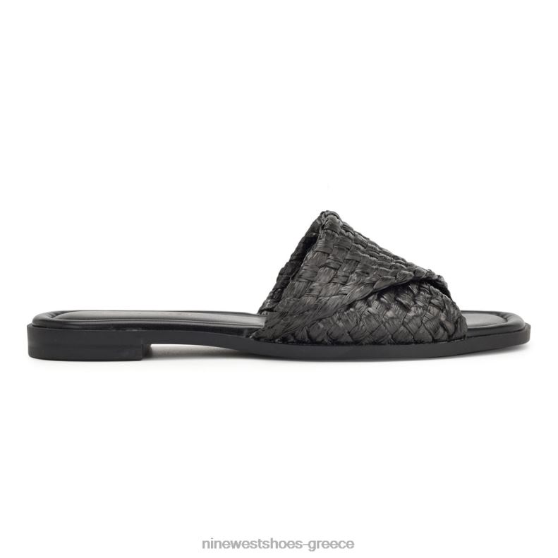 Nine West σανδάλια χαβαχ flat slide 2JJ4N51 μαύρος