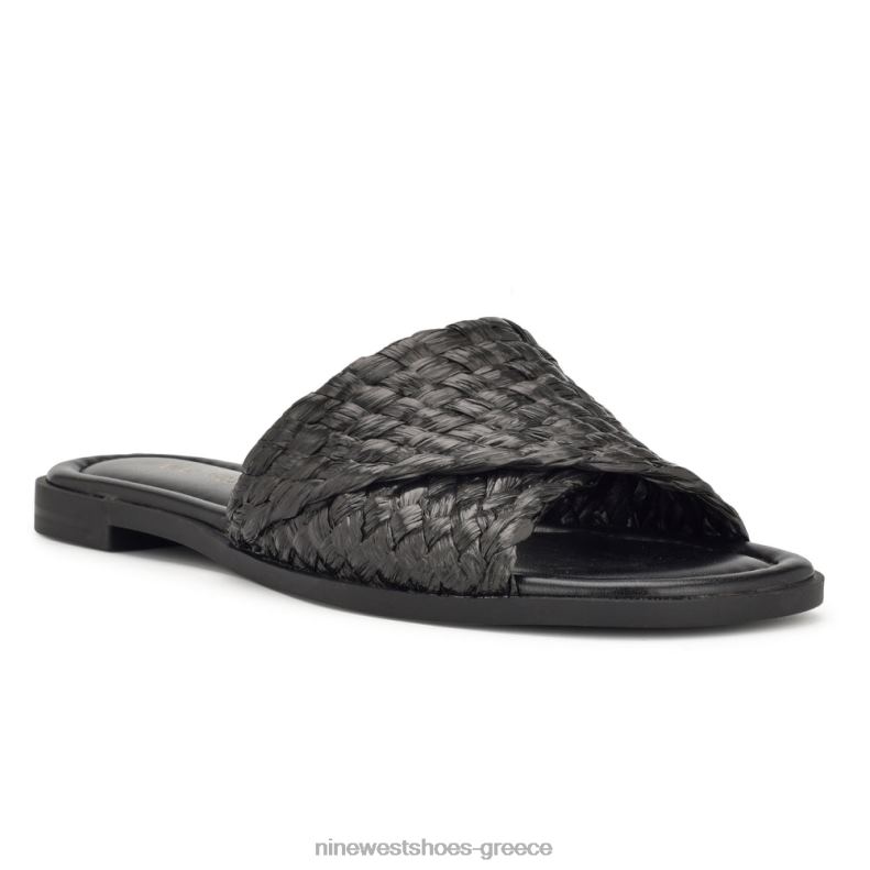 Nine West σανδάλια χαβαχ flat slide 2JJ4N51 μαύρος