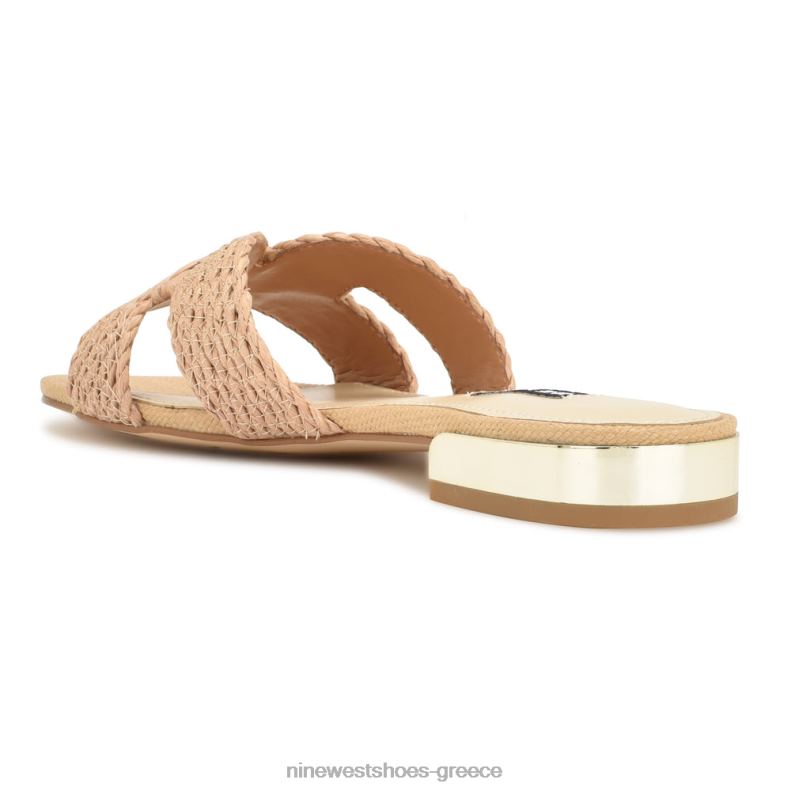 Nine West irenie flat slide σανδάλια 2JJ4N62 ελαφρύ φυσικό