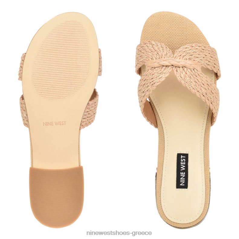 Nine West irenie flat slide σανδάλια 2JJ4N62 ελαφρύ φυσικό