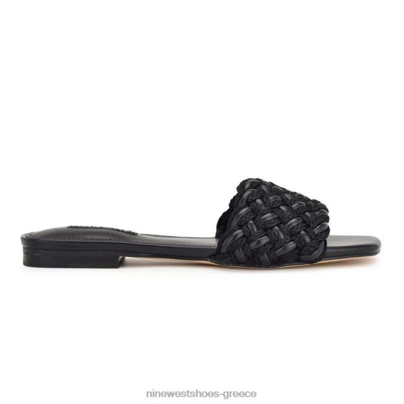 Nine West σανδάλια maci flat slide 2JJ4N8 μαύρος