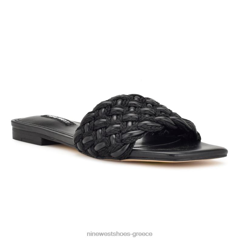 Nine West σανδάλια maci flat slide 2JJ4N8 μαύρος